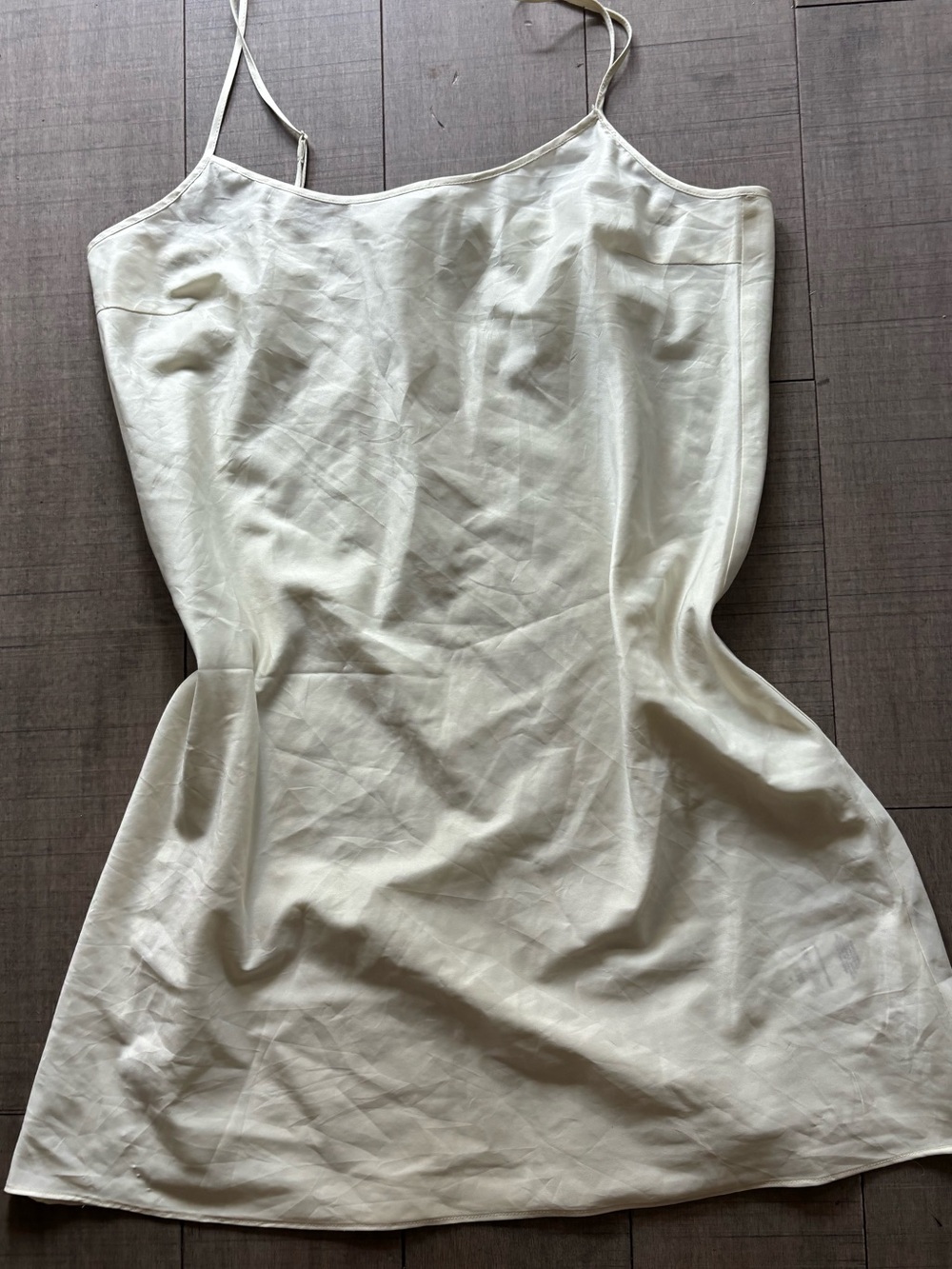 3 for $30- Vintage DKNY Satin Mini Slip Dress in Light Yellow